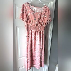Large Pink Floral Dress